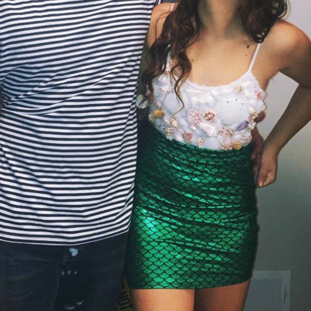 Green mermaid scales skirt